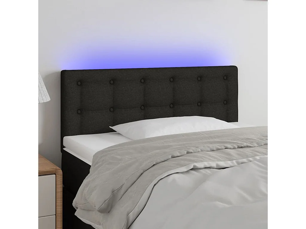 Hoofdbord | Hoofdeinde LED 90x5x78/88 cm stof zwart