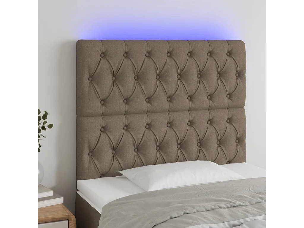 Hoofdbord | Hoofdeinde LED 100x7x118/128 cm stof taupe