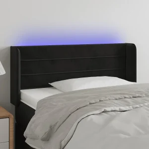 Hoofdbord | Hoofdeinde LED 83x16x78/88 cm fluweel zwart