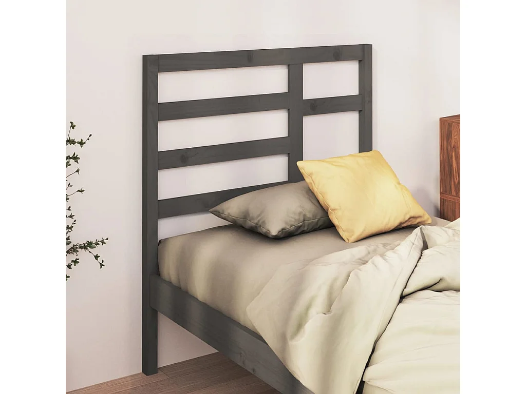 Hoofdbord | Hoofdeinde 81x4x104 cm massief grenenhout grijs