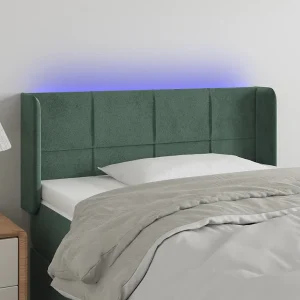 Hoofdbord | Hoofdeinde LED 83x16x78/88 cm fluweel donkergroen
