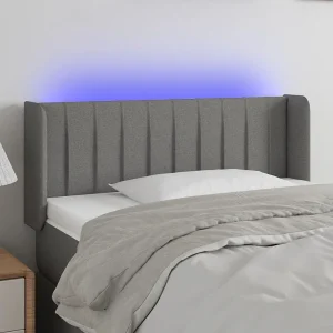 Hoofdbord | Hoofdeinde LED 103x16x78/88 cm stof donkergrijs Hoofdbord | Hoofdeinde LED 103x16x78/88 cm stof donkergrijs