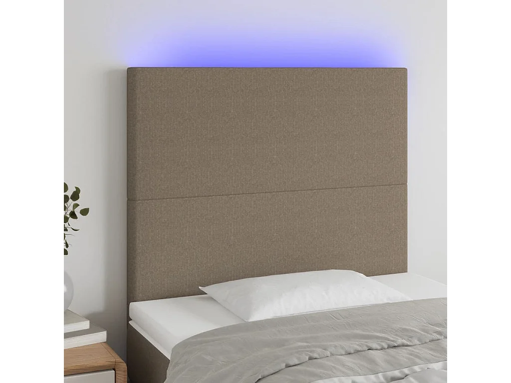 Hoofdbord | Hoofdeinde LED 100x5x118/128 cm stof taupe