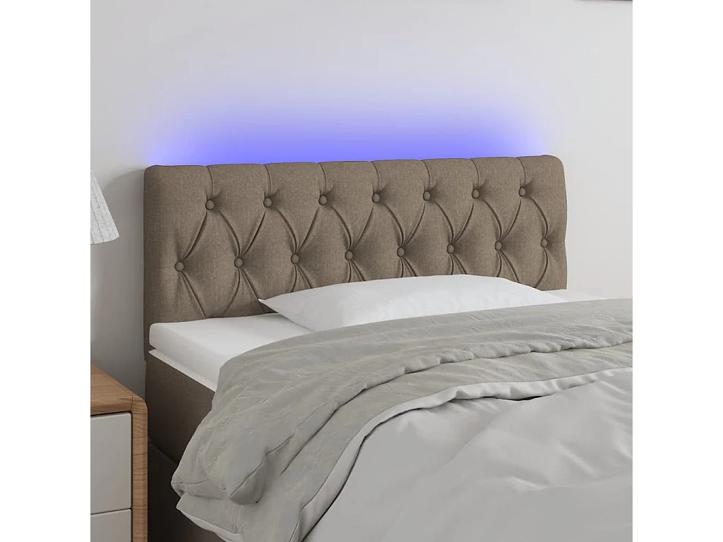 Hoofdbord | Hoofdeinde LED 90x7x78/88 cm stof taupe