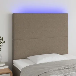 Hoofdbord | Hoofdeinde LED 90x5x118/128 cm stof taupe Hoofdbord | Hoofdeinde LED 90x5x118/128 cm stof taupe