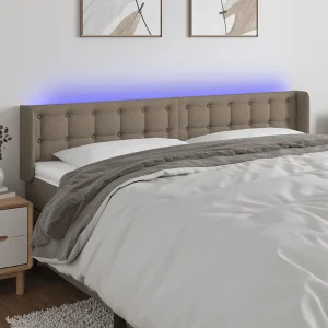 Hoofdbord | Hoofdeinde LED 163x16x78/88 cm stof taupe