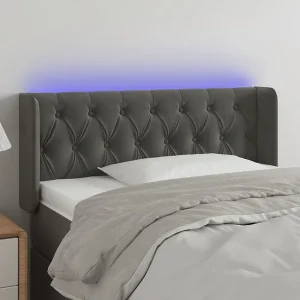 Hoofdbord | Hoofdeinde LED 93x16x78/88 cm fluweel donkergrijs Hoofdbord | Hoofdeinde LED 93x16x78/88 cm fluweel donkergrijs