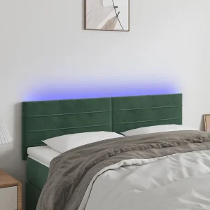 Hoofdbord | Hoofdeinde LED 144x5x78/88 cm fluweel donkergroen Hoofdbord | Hoofdeinde LED 144x5x78/88 cm fluweel donkergroen