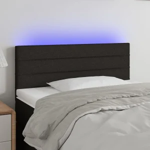 Hoofdbord | Hoofdeinde LED 90x5x78/88 cm stof zwart