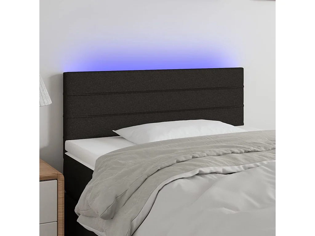 Hoofdbord | Hoofdeinde LED 90x5x78/88 cm stof zwart