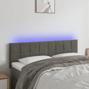 Hoofdbord | Hoofdeinde LED 144x5x78/88 cm fluweel donkergrijs Hoofdbord | Hoofdeinde LED 144x5x78/88 cm fluweel donkergrijs