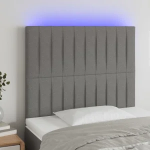 Hoofdbord | Hoofdeinde LED 100x5x118/128 cm stof donkergrijs Hoofdbord | Hoofdeinde LED 100x5x118/128 cm stof donkergrijs