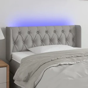 Hoofdbord | Hoofdeinde LED 103x16x78/88 cm stof lichtgrijs Hoofdbord | Hoofdeinde LED 103x16x78/88 cm stof lichtgrijs