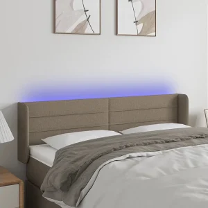 Hoofdbord | Hoofdeinde LED 147x16x78/88 cm stof taupe Hoofdbord | Hoofdeinde LED 147x16x78/88 cm stof taupe
