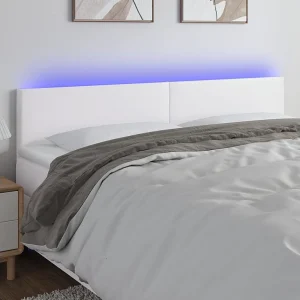 Hoofdbord | Hoofdeinde LED 160x5x78/88 cm kunstleer wit Hoofdbord | Hoofdeinde LED 160x5x78/88 cm kunstleer wit