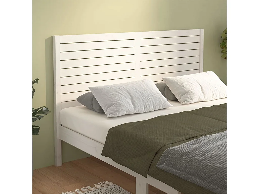 Hoofdbord | Hoofdeinde 146x4x100 cm massief grenenhout wit