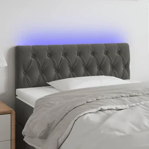 Hoofdbord | Hoofdeinde LED 90x7x78/88 cm fluweel donkergrijs Hoofdbord | Hoofdeinde LED 90x7x78/88 cm fluweel donkergrijs