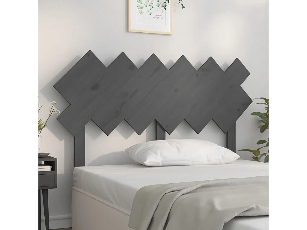 Hoofdbord | Hoofdeinde 132x3x81 cm massief grenenhout grijs
