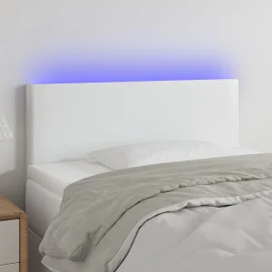 Hoofdbord | Hoofdeinde LED 100x5x78/88 cm kunstleer wit Hoofdbord | Hoofdeinde LED 100x5x78/88 cm kunstleer wit