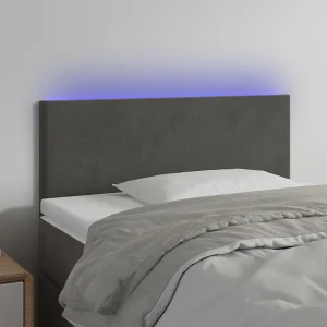 Hoofdbord | Hoofdeinde LED 100x5x78/88 cm fluweel donkergrijs Hoofdbord | Hoofdeinde LED 100x5x78/88 cm fluweel donkergrijs