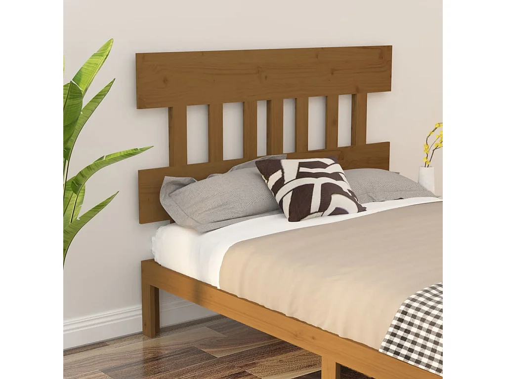 Hoofdbord | Hoofdeinde 123,5x3x81 cm massief grenenhout honingbruin