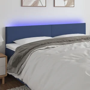 Hoofdbord | Hoofdeinde LED 180x5x78/88 cm stof blauw Hoofdbord | Hoofdeinde LED 180x5x78/88 cm stof blauw