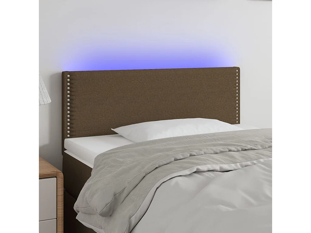 Hoofdbord | Hoofdeinde LED 100x5x78/88 cm stof donkerbruin