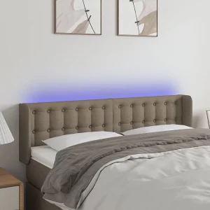 Hoofdbord | Hoofdeinde LED 147x16x78/88 cm stof taupe Hoofdbord | Hoofdeinde LED 147x16x78/88 cm stof taupe