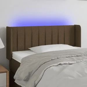 Hoofdbord | Hoofdeinde LED 83x16x78/88 cm stof donkerbruin Hoofdbord | Hoofdeinde LED 83x16x78/88 cm stof donkerbruin