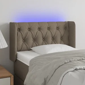Hoofdbord | Hoofdeinde LED 83x16x78/88 cm stof taupe Hoofdbord | Hoofdeinde LED 83x16x78/88 cm stof taupe