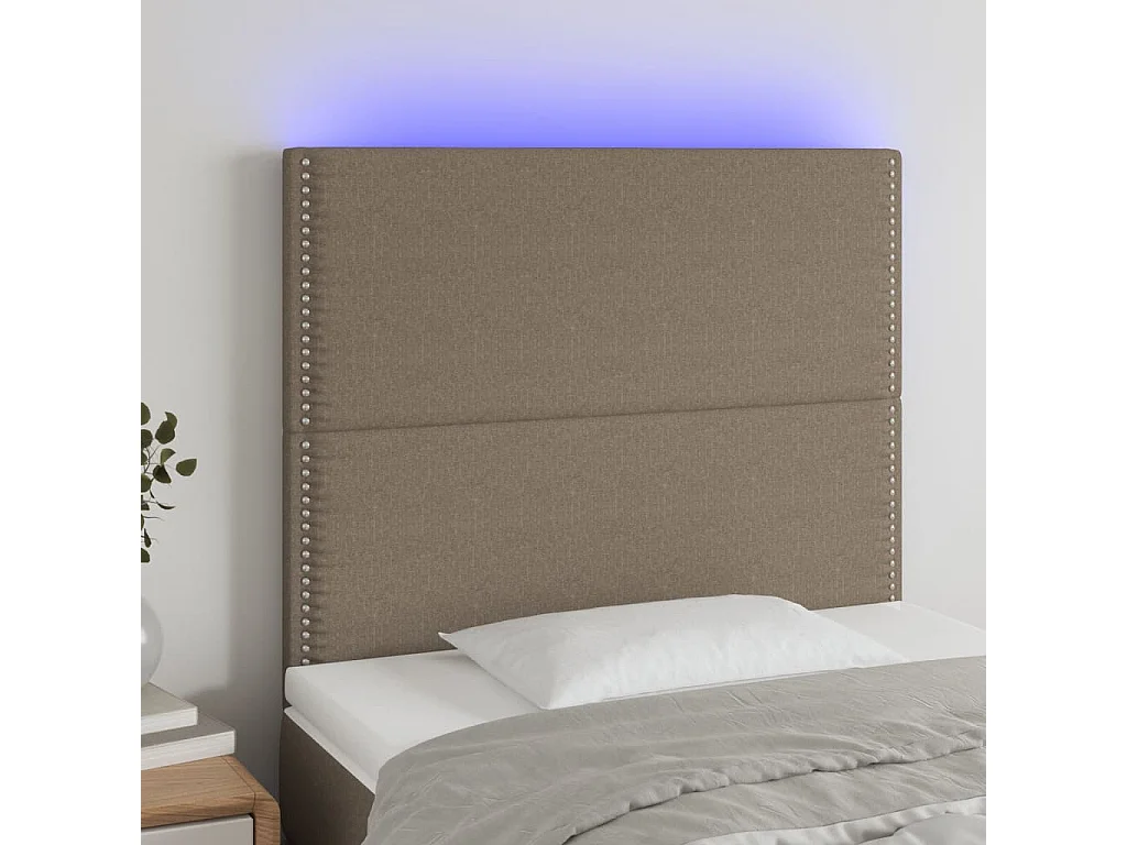Hoofdbord | Hoofdeinde LED 100x5x118/128 cm stof taupe