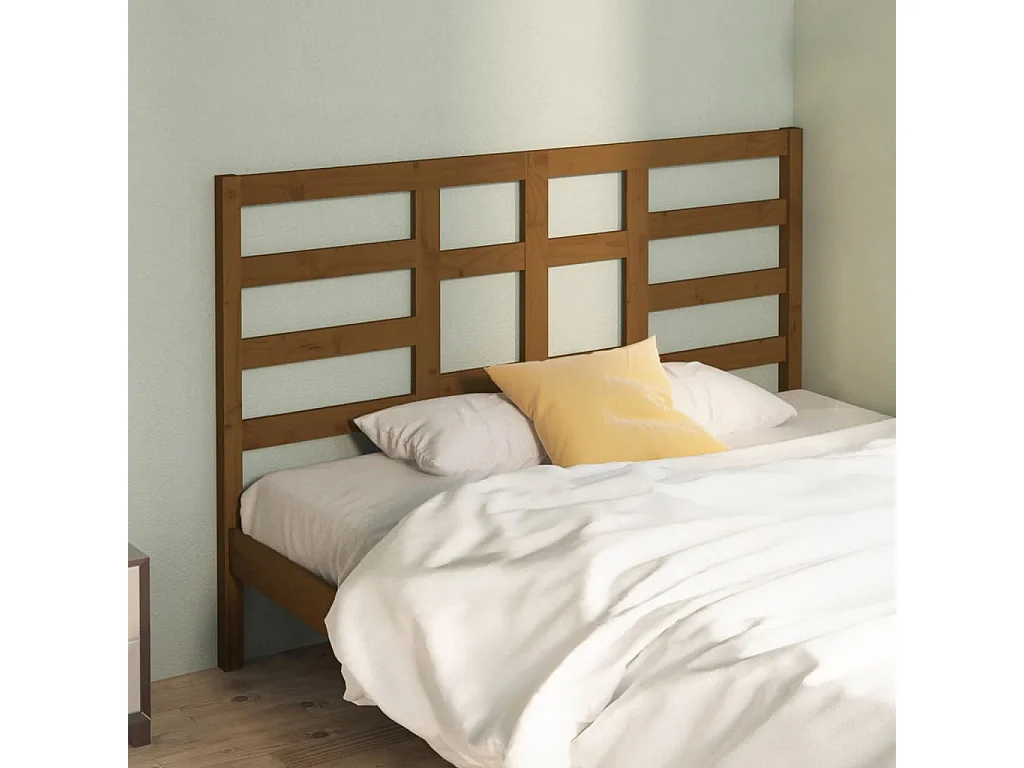 Hoofdbord | Hoofdeinde 126x4x104 cm massief grenenhout honingbruin
