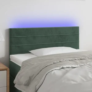 Hoofdbord | Hoofdeinde LED 100x5x78/88 cm fluweel donkergroen Hoofdbord | Hoofdeinde LED 100x5x78/88 cm fluweel donkergroen