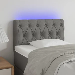 Hoofdbord | Hoofdeinde LED 80x7x78/88 cm stof lichtgrijs Hoofdbord | Hoofdeinde LED 80x7x78/88 cm stof lichtgrijs