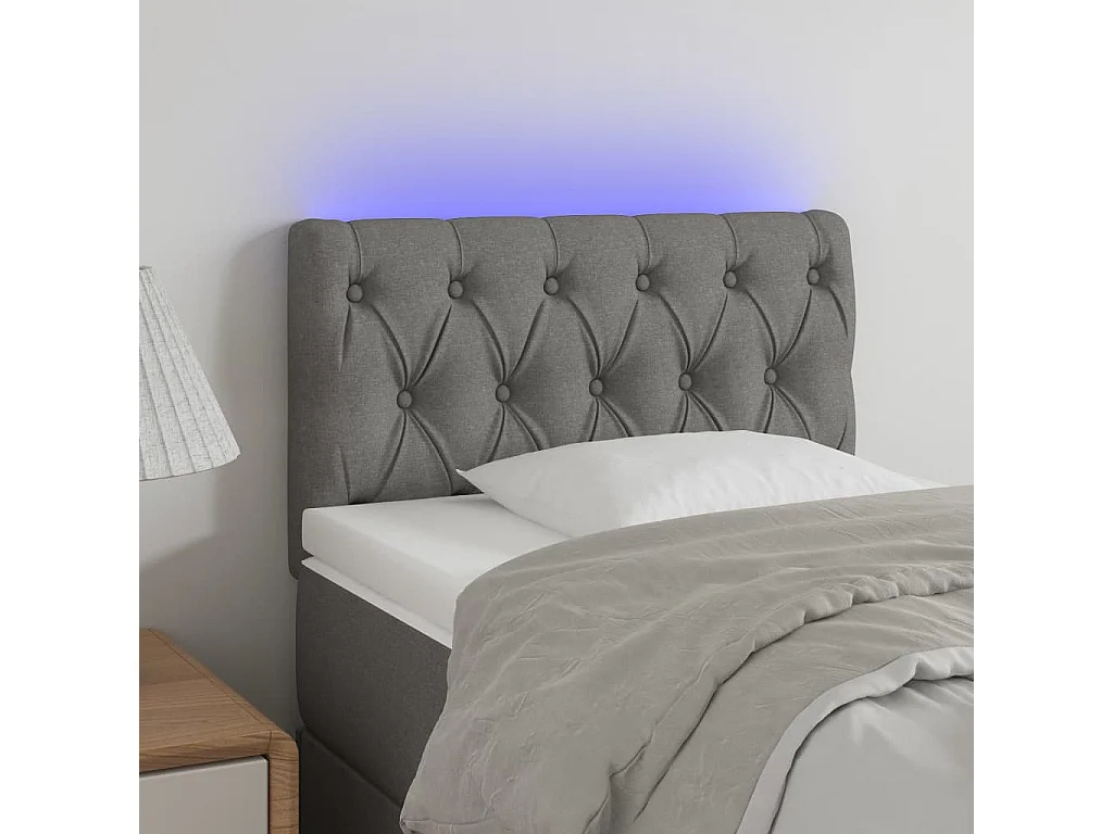 Hoofdbord | Hoofdeinde LED 80x7x78/88 cm stof lichtgrijs