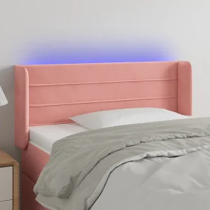 Hoofdbord | Hoofdeinde LED 93x16x78/88 cm fluweel roze Hoofdbord | Hoofdeinde LED 93x16x78/88 cm fluweel roze