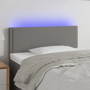 Hoofdbord | Hoofdeinde LED 100x5x78/88 cm stof donkergrijs