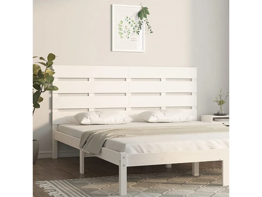 Hoofdbord | Hoofdeinde 160x3x80 cm massief grenenhout wit