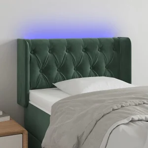 Hoofdbord | Hoofdeinde LED 83x16x78/88 cm fluweel donkergroen