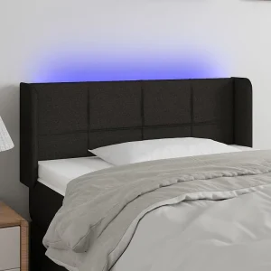 Hoofdbord | Hoofdeinde LED 103x16x78/88 cm stof zwart