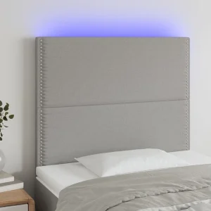 Hoofdbord | Hoofdeinde LED 100x5x118/128 cm stof lichtgrijs Hoofdbord | Hoofdeinde LED 100x5x118/128 cm stof lichtgrijs