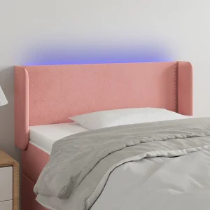 Hoofdbord | Hoofdeinde LED 103x16x78/88 cm fluweel roze Hoofdbord | Hoofdeinde LED 103x16x78/88 cm fluweel roze
