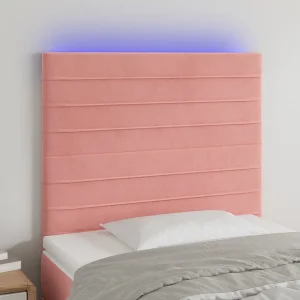 Hoofdbord | Hoofdeinde LED 100x5x118/128 cm fluweel roze Hoofdbord | Hoofdeinde LED 100x5x118/128 cm fluweel roze