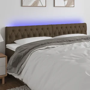 Hoofdbord | Hoofdeinde LED 180x7x78/88 cm stof donkerbruin Hoofdbord | Hoofdeinde LED 180x7x78/88 cm stof donkerbruin