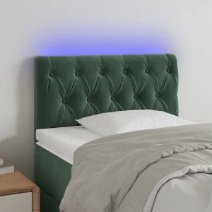 Hoofdbord | Hoofdeinde LED 80x7x78/88 cm fluweel donkergroen Hoofdbord | Hoofdeinde LED 80x7x78/88 cm fluweel donkergroen