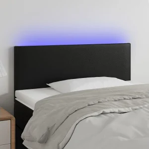 Hoofdbord | Hoofdeinde LED 80x5x78/88 cm kunstleer zwart