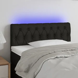 Hoofdbord | Hoofdeinde LED 90x7x78/88 cm stof zwart Hoofdbord | Hoofdeinde LED 90x7x78/88 cm stof zwart