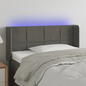 Hoofdbord | Hoofdeinde LED 103x16x78/88 cm fluweel donkergrijs Hoofdbord | Hoofdeinde LED 103x16x78/88 cm fluweel donkergrijs