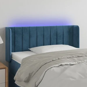 Hoofdbord | Hoofdeinde LED 93x16x78/88 cm fluweel blauw Hoofdbord | Hoofdeinde LED 93x16x78/88 cm fluweel blauw