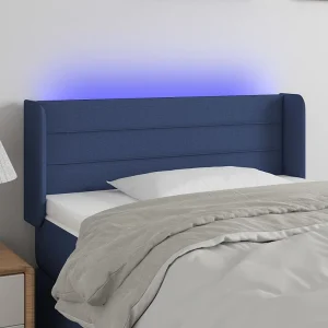 Hoofdbord | Hoofdeinde LED 103x16x78/88 cm stof blauw Hoofdbord | Hoofdeinde LED 103x16x78/88 cm stof blauw
